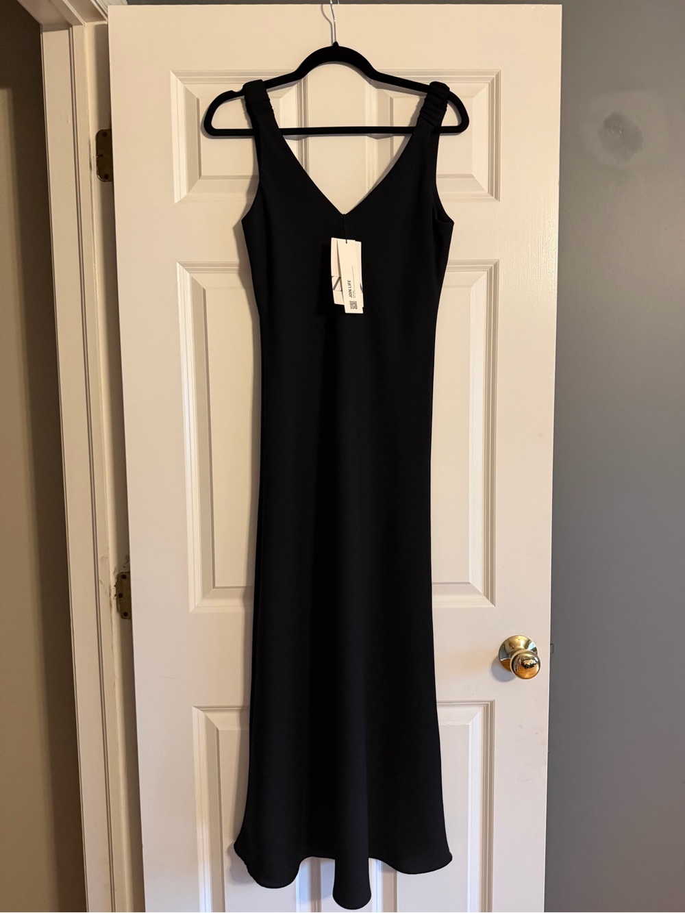 Zara Black V-Neck Maxi Dress